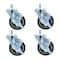 Bk Resources 4-inch Threaded Stem Casters, Polyurethane Wheels, Brake, 300lb Capacity, Acid Resistant, 4PK 4SBR-4ST-PLY-PS4 - alternate 1